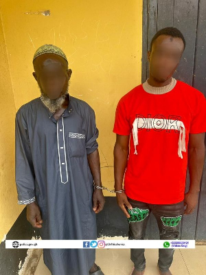 The suspects,Issah Morro (L) and Suleman Addul Rashid