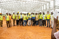 Officials from GSA led by CEO, Prof Ransford Gyampo paid a routine visit to the project site