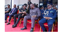 Major General David Taluvu (rtd) seated with Dr George Akuffo Dampare