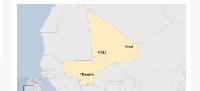 A map showing Mali