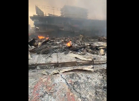 The aftermath of Kantamanto fire which has destroyed several shops