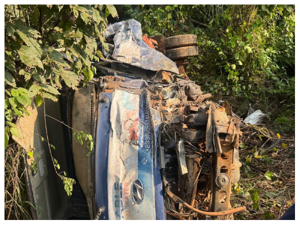 One of the vehicles involved in the accident