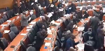 NPP MPs clad in black protesting against Ebenezer Ahumah Djietror
