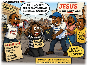 Watch as alleged thief forced to accept Jesus as his Lord and personal saviour