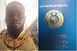 David Hundeyin and his Ghanaian refugee passport