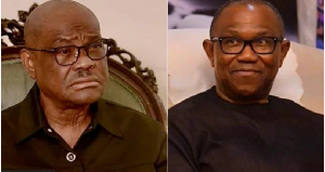 Nyesom Wike (L) and Peter Obi