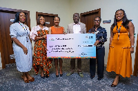 GETFund Administrator, Paul Adjei received the donation