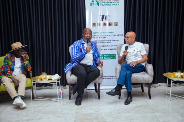 Renowned journalist Kwame Sefa Kayi (M) and Tommy Annan-Forson (R)