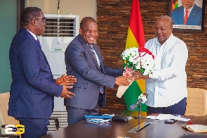 Former President Mahama receiving the delegation at his office
