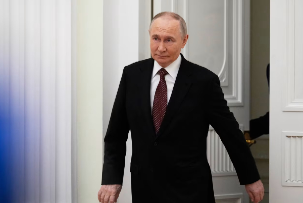 Russian President Vladimir Putin at the Senate Palace of the Kremlin in Moscow