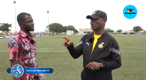 GhanaWeb reporter, Benjamin Sackey and GFA Referees Manager, Alex Kotey