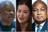 L-R: President John Mahama, US attorney Meredith Yoon and Foreign Minister Okudzeto Ablakwa