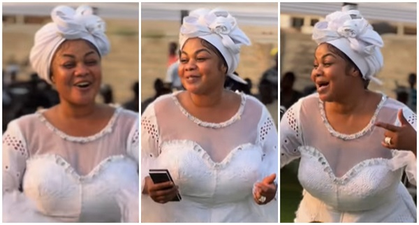 Gospel musician, Empress Gifty during her late mother's burial ceremony