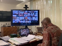 Akufo-Addo during a virtual meeting with ministers | File photo