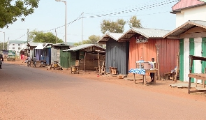 The Navrongo Township campus road is usually brisk with business activities even at night.