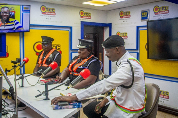 The team from the Airport MTTD speaking at the OTEC FM studio