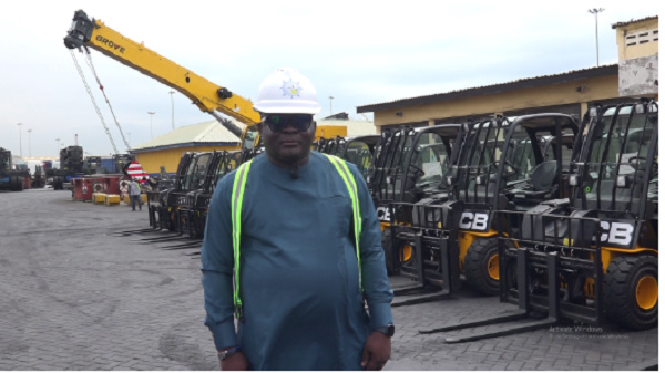 Logistics Manager, Port of Tema, Ing. Stephen Owiah during handover of new equipment