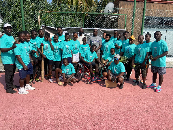 Participants of the tennis training clinic event