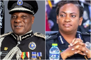 IGP Christian Tetteh Yohuno (L) and CID boss Lydia Donkor have been at the forefront of these busts