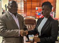 Akwasi Acquah in a picture with Portia Oppong during their meeting