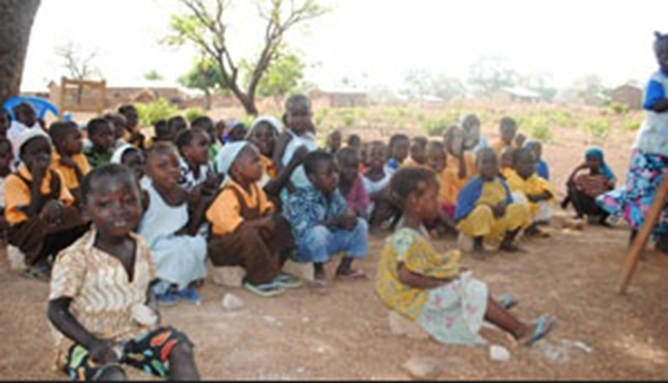 Some children learning in an open space