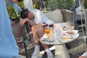 Jack Grealish was seen asleep during an outing with friends