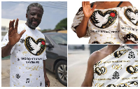 Papa Shee dressed in the customised cloth