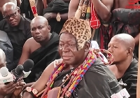 Otumfuo Osei Tutu II addressing the durbar of chiefs on February 8, 2024