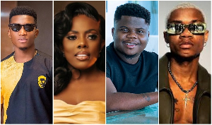 From L to R: Musician Kofi Kinaata, Nana Aba Anamoah, Wode Maya, and KiDi
