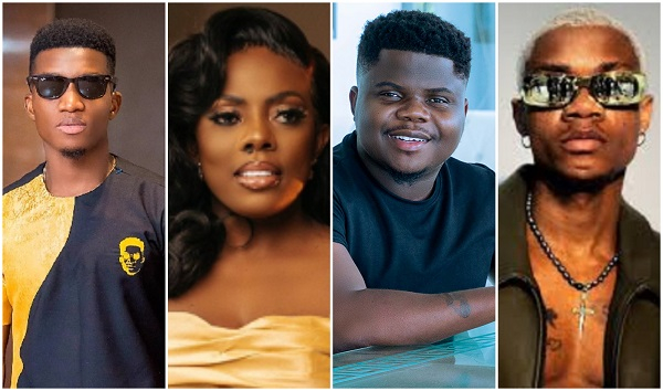 From L to R: Musician Kofi Kinaata, Nana Aba Anamoah, Wode Maya, and KiDi