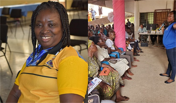 Benedicta Carr, ECG District Manager, Adenta District and some participants