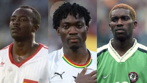 Abedi Pele (L) Christain Astu (M) and Okocha (R) have all won the Best Player award at the AFCON