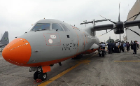 Nigerian Airforce ATR 42-500 Maritime Patrol Aircraft displayed at the airforce base in Lagos