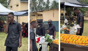 K.K Fosu captured during the funeral of his father