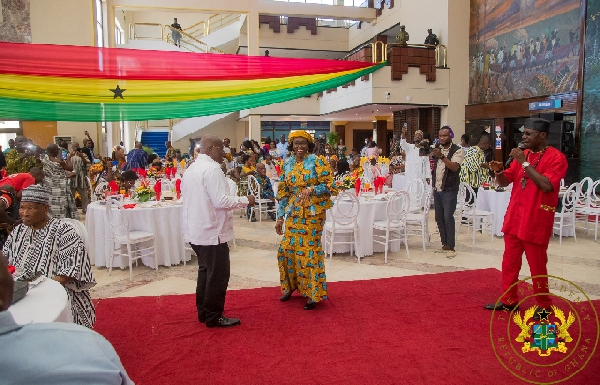 File photo of President Nana Addo dancing with Nana Konadu Agyeman-Rawlings