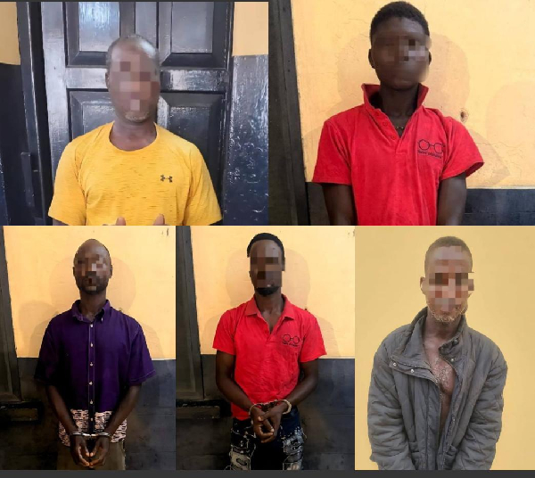 The five suspects who have been arrested
