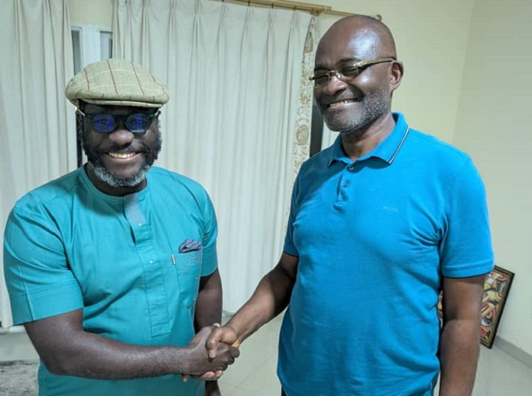 Dr Palgrave Boakye-Danquah (L) has fully  endorsed Kennedy Agyapong for the NPP flagbearership