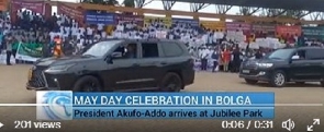 Nana Addo Dankwa Akufo-Addo's arrival at 2023 May Day celebration
