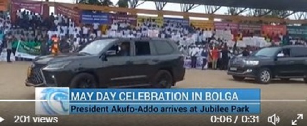 Nana Addo Dankwa Akufo-Addo's arrival at 2023 May Day celebration