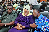 Shamima Muslim (M) with Samuel Adobah (R)