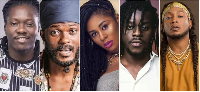 From L to R: Skrewfaze, Iwan, Itz Tiffany, Jupiter and Nana Boro are all Ghanaian musicians
