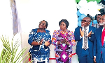 Vice-President (2nd from left), Lady Julia Osei Tutu (L) and others during the inauguration