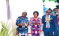 Vice-President (2nd from left), Lady Julia Osei Tutu (L) and others during the inauguration