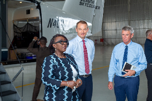 Abla Dzifa Gomashie (L) among some of the Air Force officials