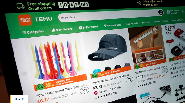 A page from the Temu website is shown in this photo, in New York, June 23, 2023