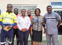 Dr Louise Carol Serwaa Donkor with officials of Goldfields Ghana