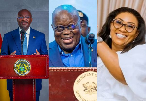 L-R: Dr. Mahamudu Bawumia, President Akufo-Addo and Mavis Hawa Koomson