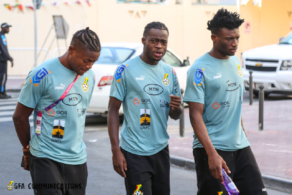Black Stars players during the walk