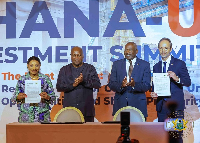 President John Dramani Mahama at the signing ceremony in the UK