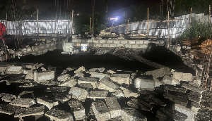 A Picture Of The Demolished NDC Office In Ellembelle
